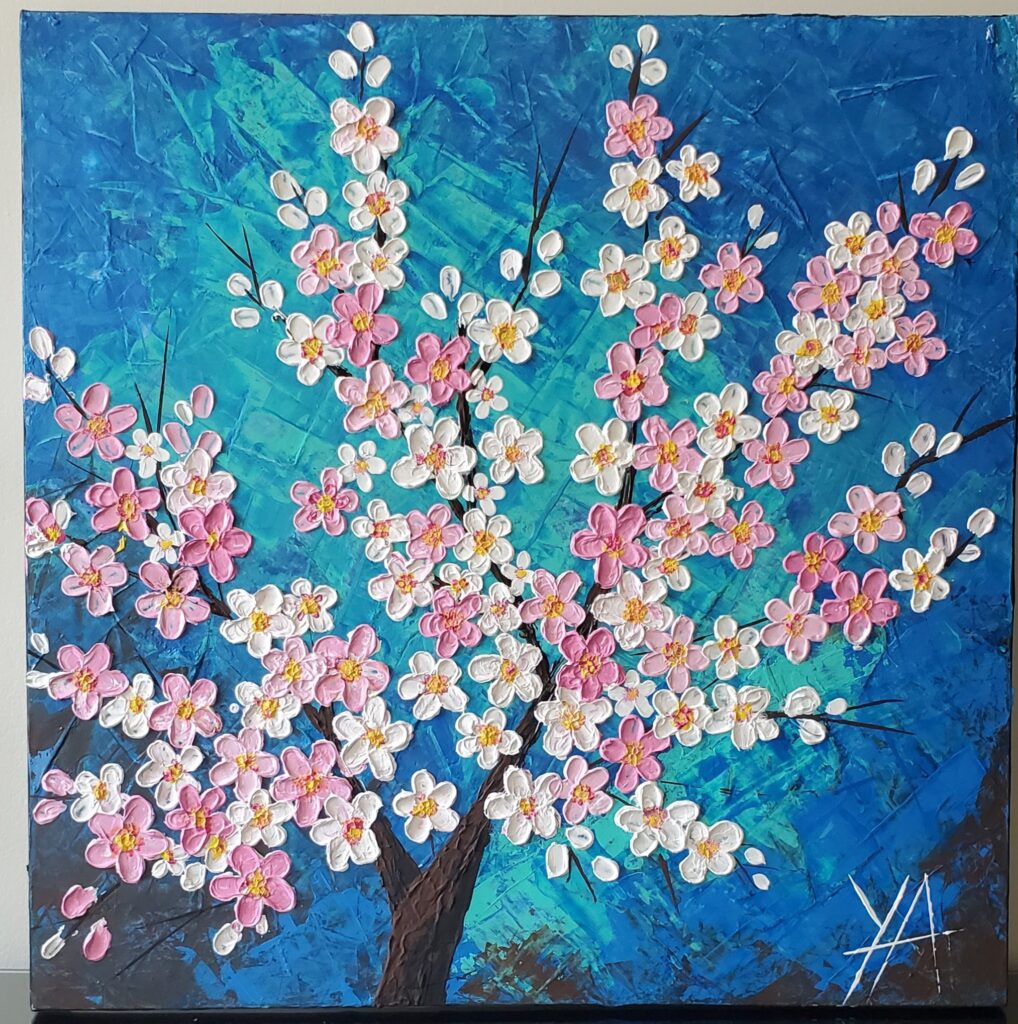 Palette Knife Cherry Blossom Painting Workshop - Visual Arts Mississauga